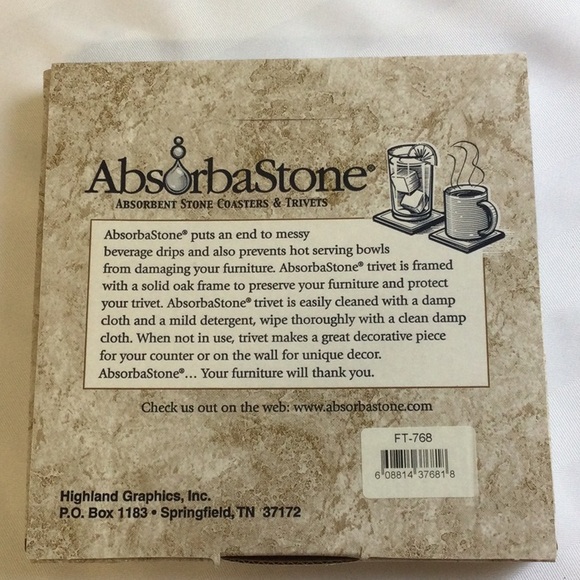 Framed stone trivet, purple iris image - Picture 2 of 5